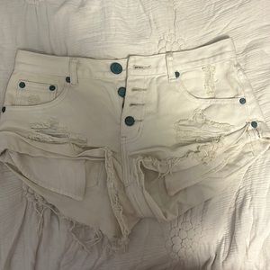 White one teaspoon jean shorts